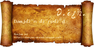 Damján Árpád névjegykártya
