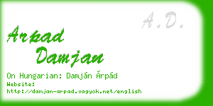 arpad damjan business card