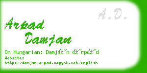 arpad damjan business card